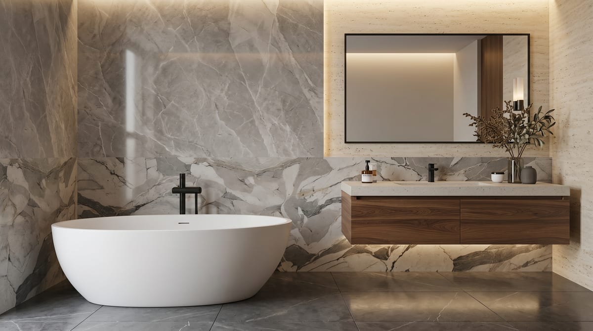 Bathroom after photorealistic render