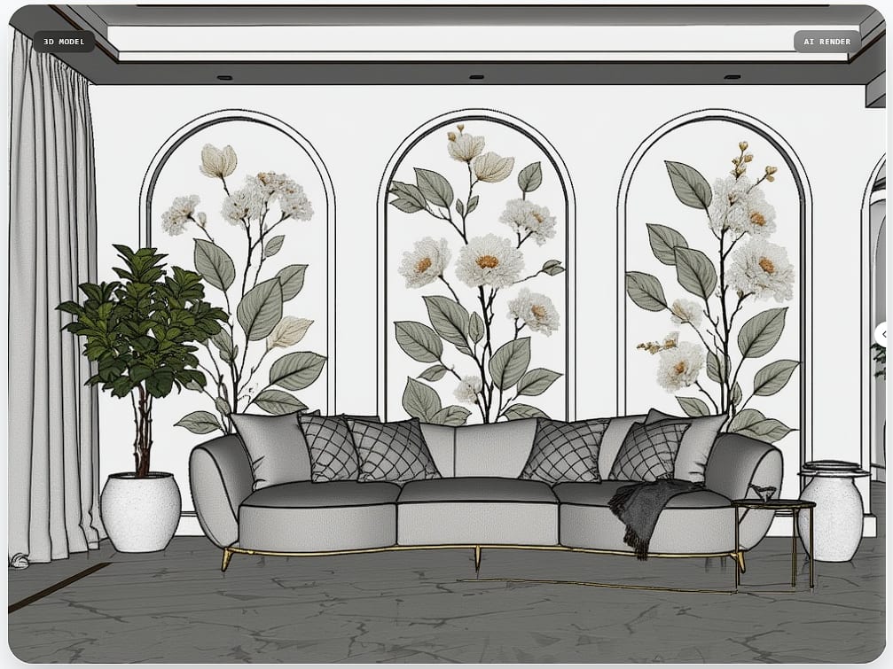 Living room before visualization