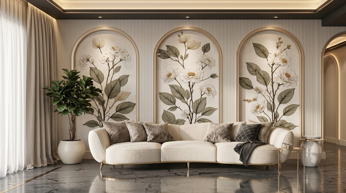 Living room after photorealistic render
